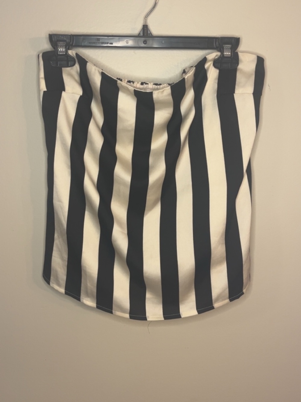 Le Lis Black and White Vertical Stripe tube top